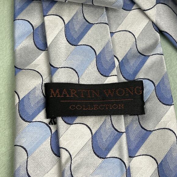 Men’s Tie Lot Abstract Geometric Shapes Lago Deco Mode Martin Wong Collection - Picture 5 of 8
